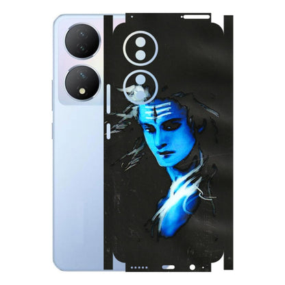 VIVO Y Series Phone Skins (All Models) - Har Har Mahadev Blue/Black - 3D Embossed Finish (L-185) Vivo Y100A