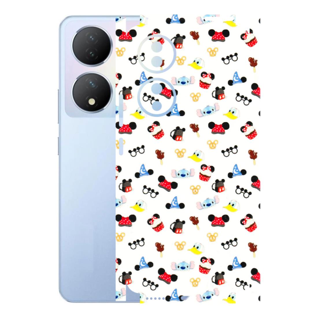 VIVO Y Series Phone Skins (All Models) - Minnie Mouse & Donald Doodles s - 3D Embossed Finish (L-194) Vivo Y100A