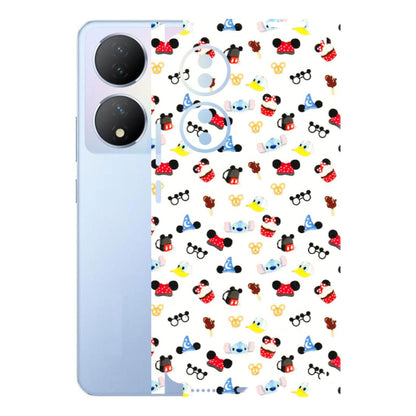 VIVO Y Series Phone Skins (All Models) - Minnie Mouse & Donald Doodles s - 3D Embossed Finish (L-194) Vivo Y100A