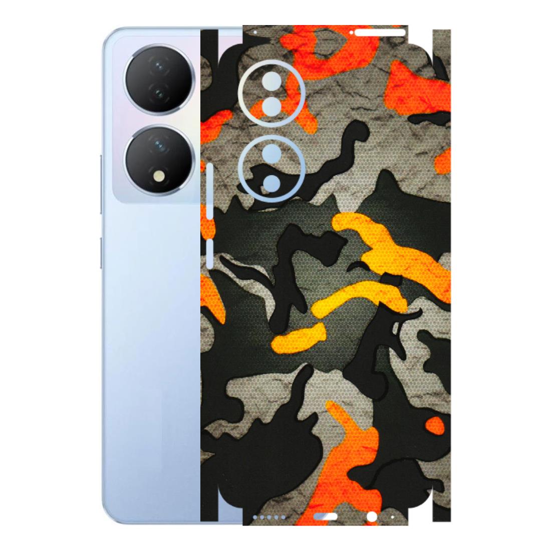VIVO Y Series Phone Skins (All Models) - Orange Camouflage - 3D Embossed Finish (L-204) Vivo Y100A
