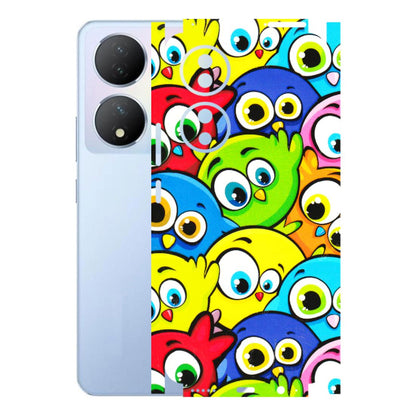 VIVO Y Series Phone Skins (All Models) - Cute Fluffy Birds - 3D Embossed Finish (L-213) Vivo Y100A