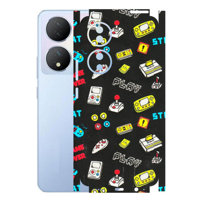 VIVO Y Series Phone Skins (All Models) - Gaming Doodles - 3D Embossed Finish (L-224) Vivo Y100A