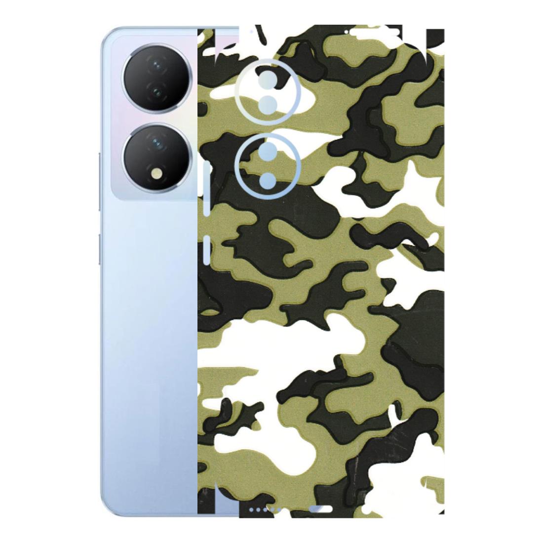 VIVO Y Series Phone Skins (All Models) - Camouflages White And Green - 3D Embossed Finish (L-243) Vivo Y100A
