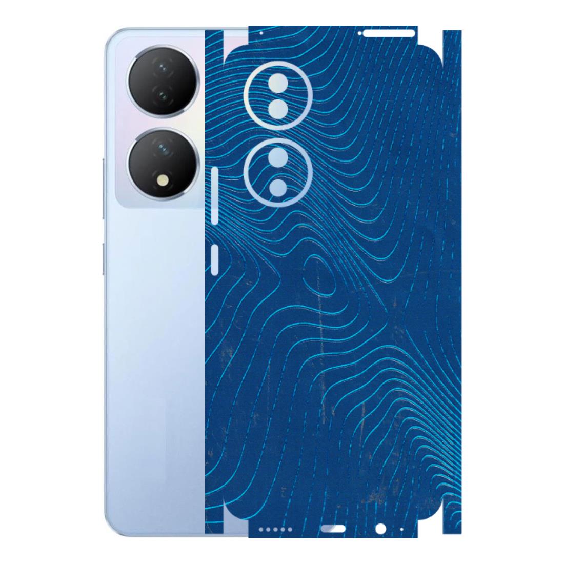 VIVO Y Series Phone Skins (All Models) - Abstract Blue Line Map - 3D Embossed Finish (L-272) Vivo Y100A