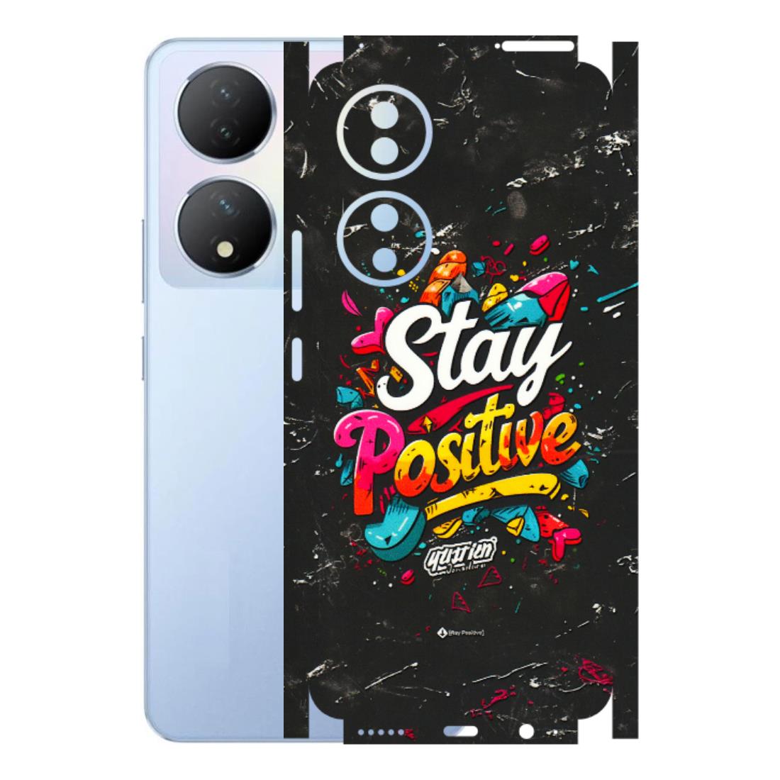 VIVO Y Series Phone Skins (All Models) - Stay Positive Black - 3D Embossed Finish (L-31) Vivo Y100A