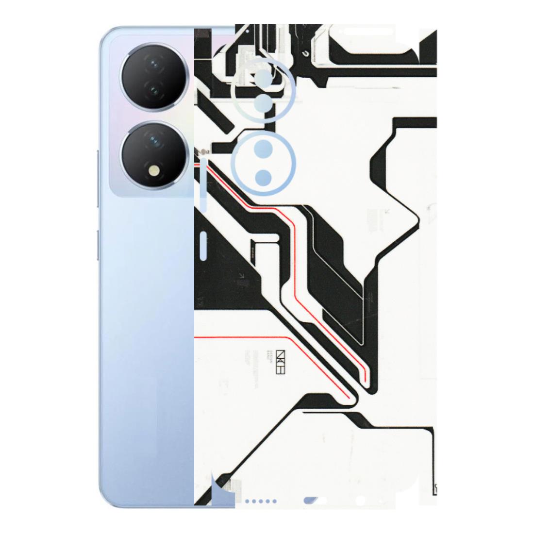 VIVO Y Series Phone Skins (All Models) - White Techy Logo - 3D Embossed Finish (L-312) Vivo Y100A