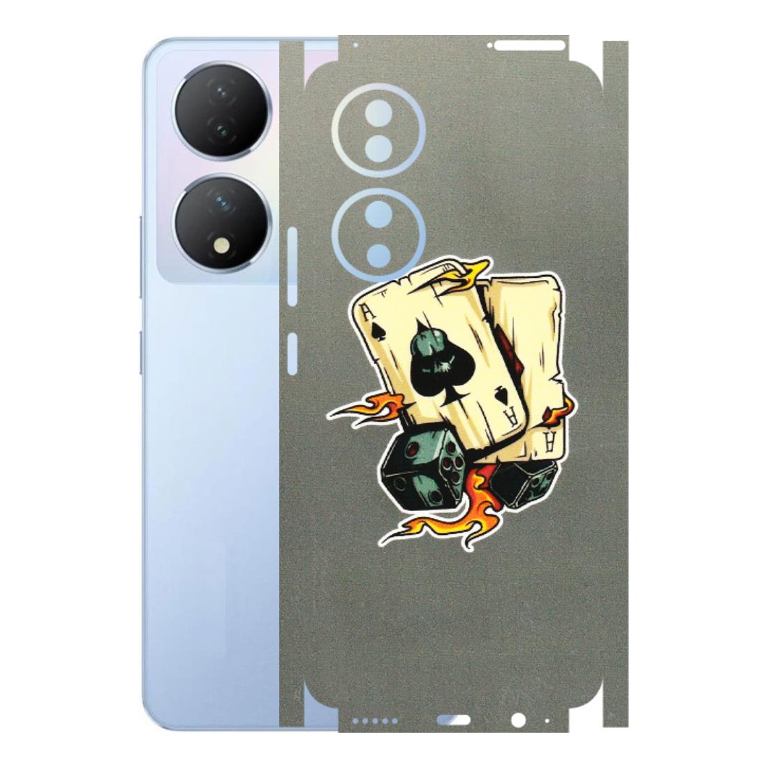 VIVO Y Series Phone Skins (All Models) - Grey Cards Of Ace - 3D Embossed Finish (L-77) Vivo Y100A