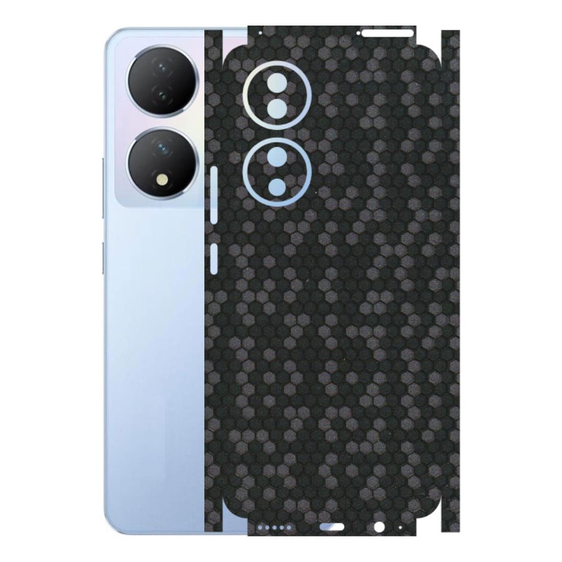 VIVO Y Series Phone Skins (All Models) - Black Grey Honeycomb Sober - 3D Embossed Finish (L-85) Vivo Y100A