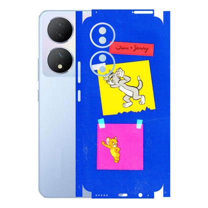 VIVO Y Series Phone Skins (All Models) - Tom N Jerry Sticky Notes - 3D Embossed Finish (L-88) Vivo Y100A