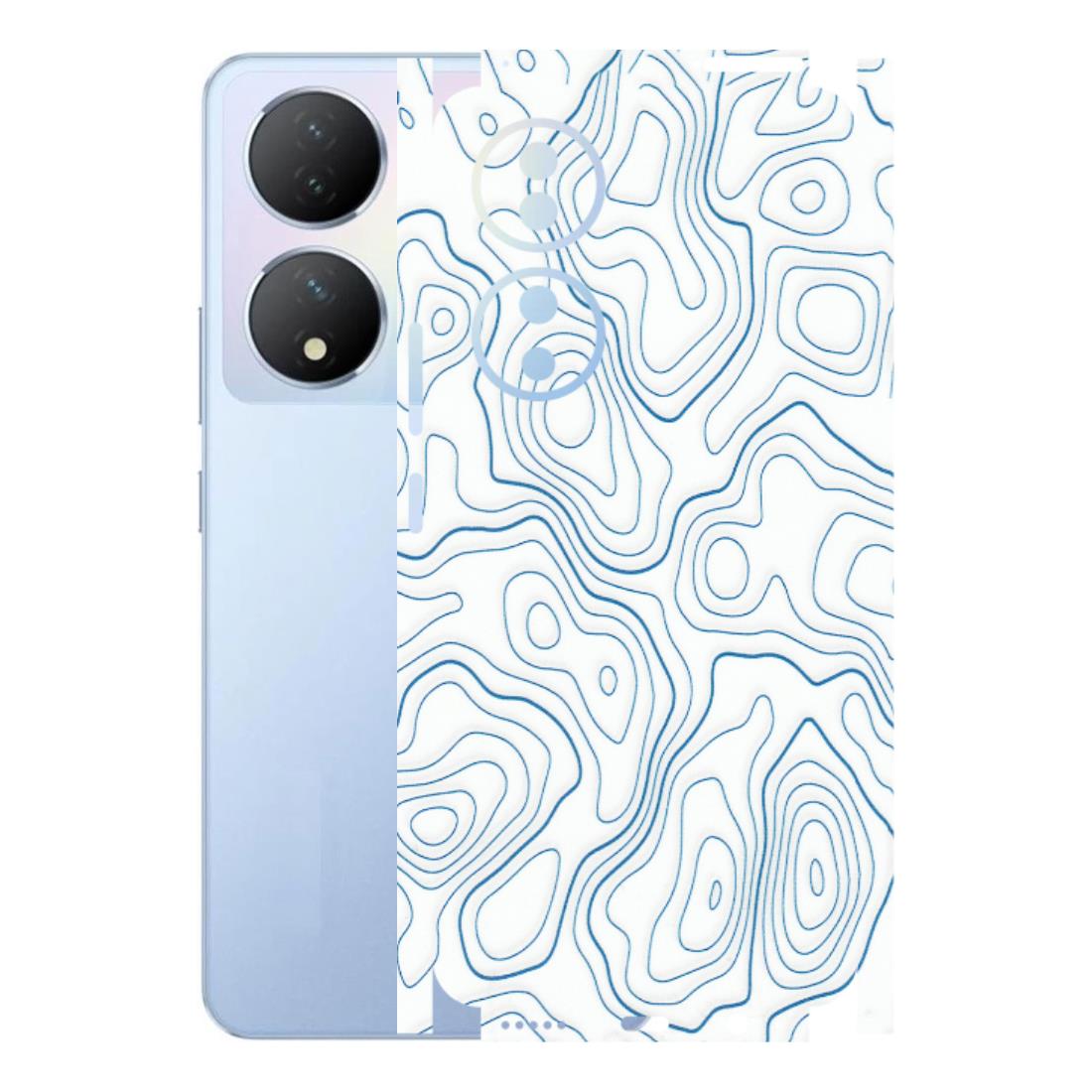VIVO Y Series Phone Skins (All Models) - Blue And White Swirls - Matte Finish (M-139) Vivo Y100A