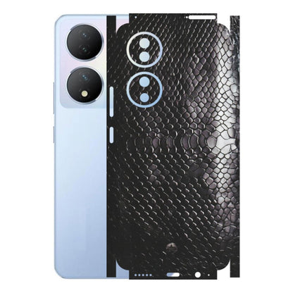 VIVO Y Series Phone Skins (All Models) - Black Snack Leather - Matte Finish (M-147) Vivo Y100A