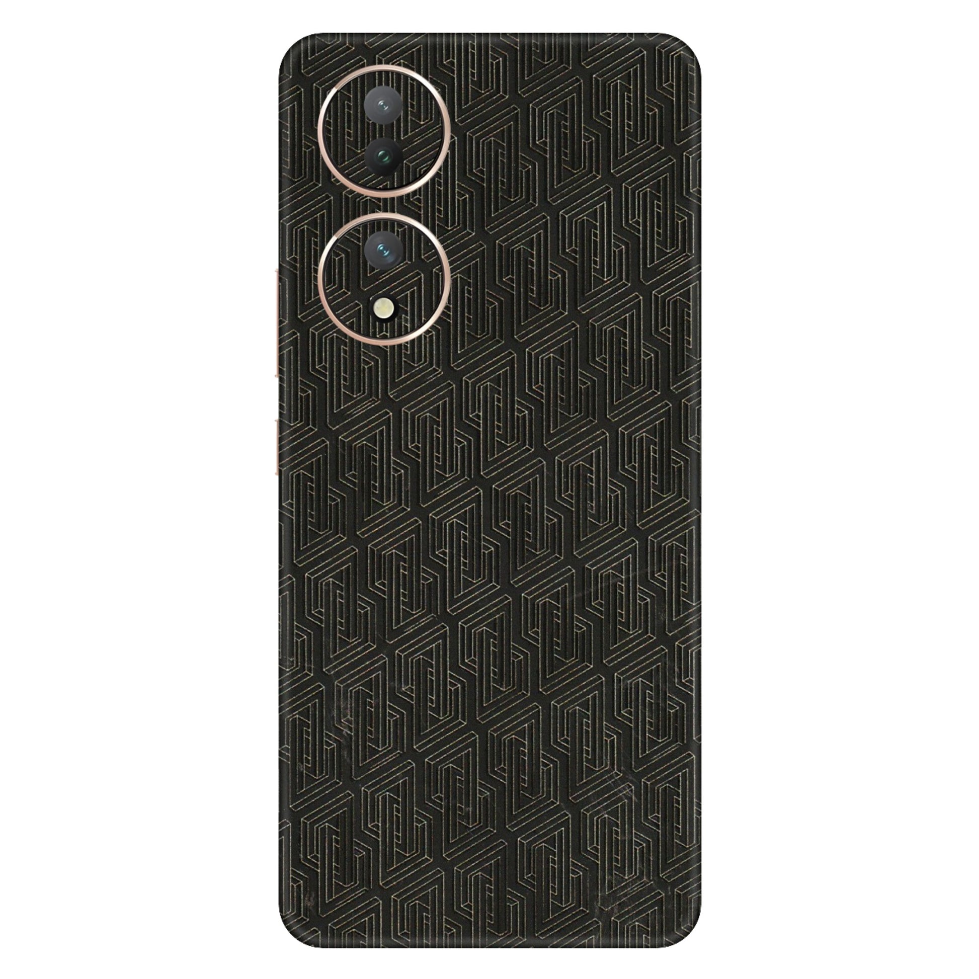 VIVO Y Series Phone Skins (All Models) - Black Abstract Pattern - 3D Embossed Finish (L-117) Vivo Y100 (5G)