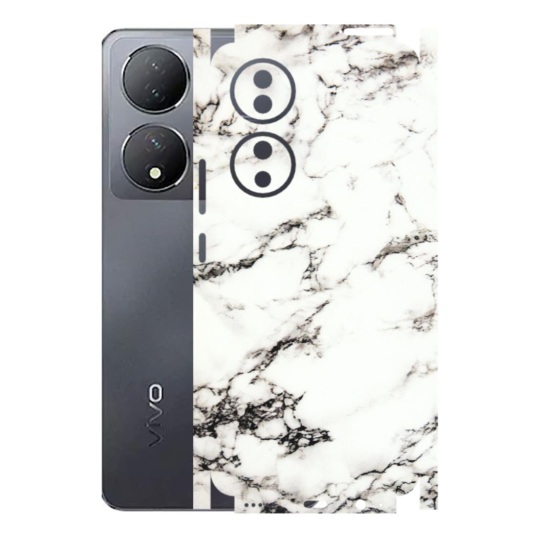 VIVO Y Series Phone Skins (All Models) - Black and White Marble Texture - 3D Embossed Finish (L-124) Vivo Y100 (5G)