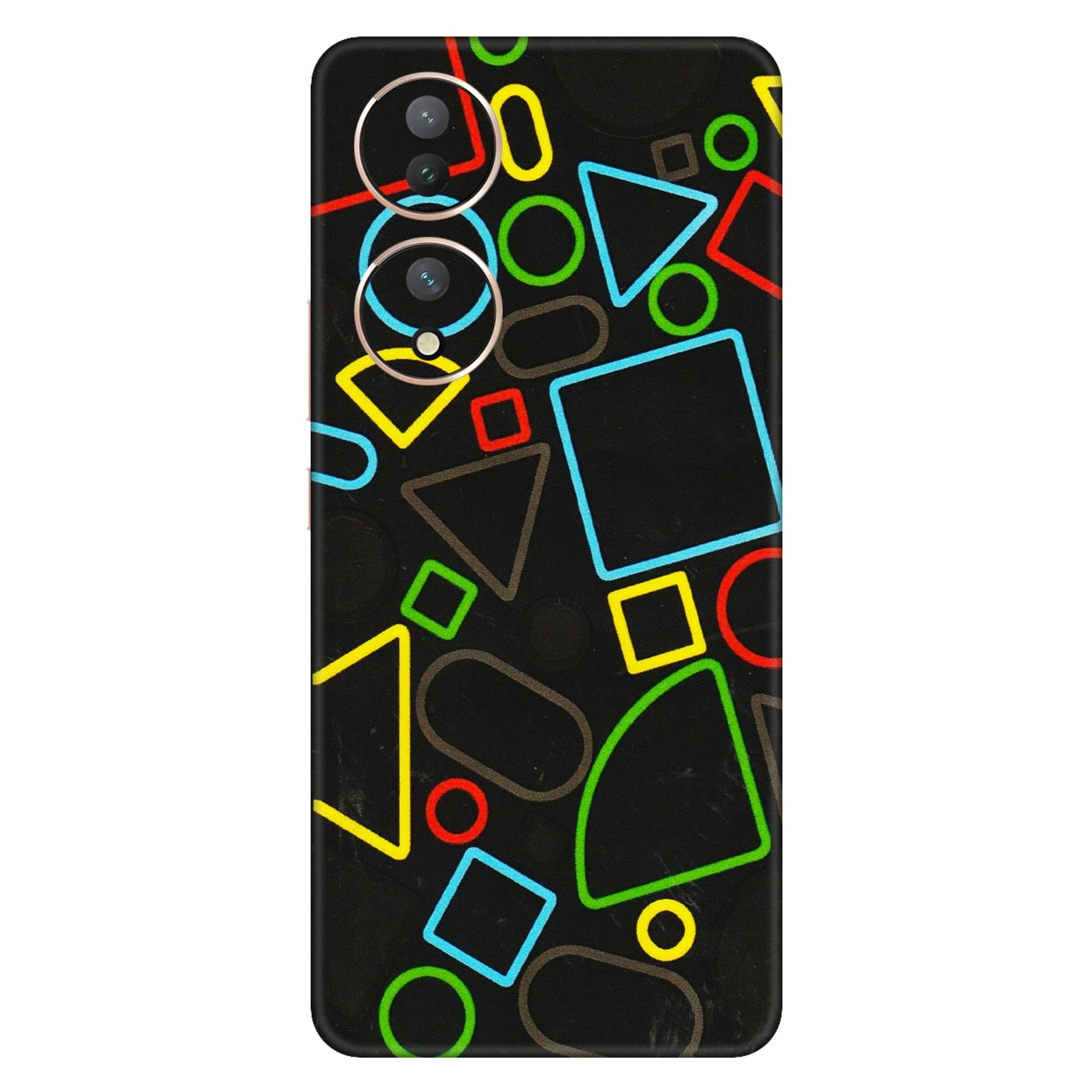 VIVO Y Series Phone Skins (All Models) - Black Shapes - 3D Embossed Finish (L-131) Vivo Y100 (5G)