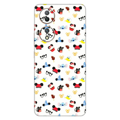 VIVO Y Series Phone Skins (All Models) - Minnie Mouse & Donald Doodles s - 3D Embossed Finish (L-194) Vivo Y100 (5G)