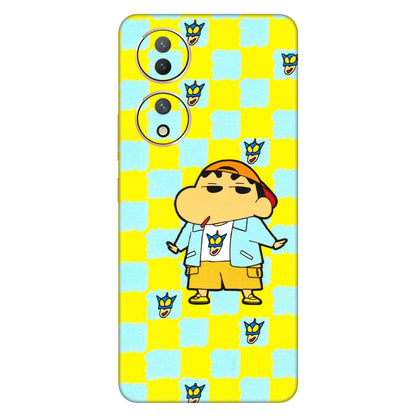 VIVO Y Series Phone Skins (All Models) - Yellow Blue Shinchan Cute - 3D Embossed Finish (L-221) Vivo Y100 (5G)