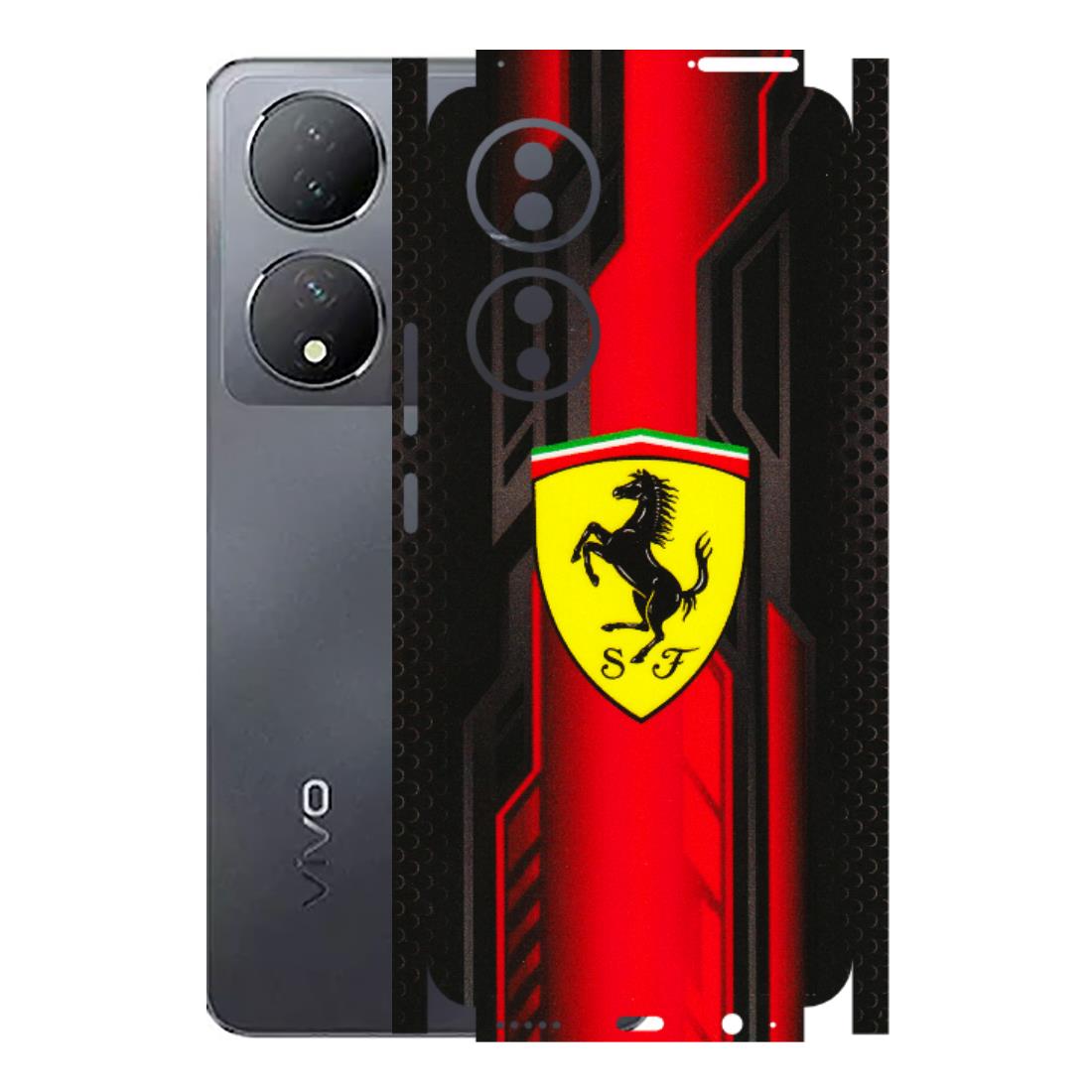 VIVO Y Series Phone Skins (All Models) - Black Ferrari Logo - 3D Embossed Finish (L-253) Vivo Y100 (5G)