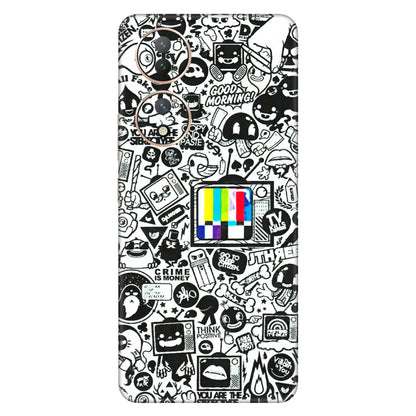 VIVO Y Series Phone Skins (All Models) - Doodles Positive Art - 3D Embossed Finish (L-263) Vivo Y100 (5G)