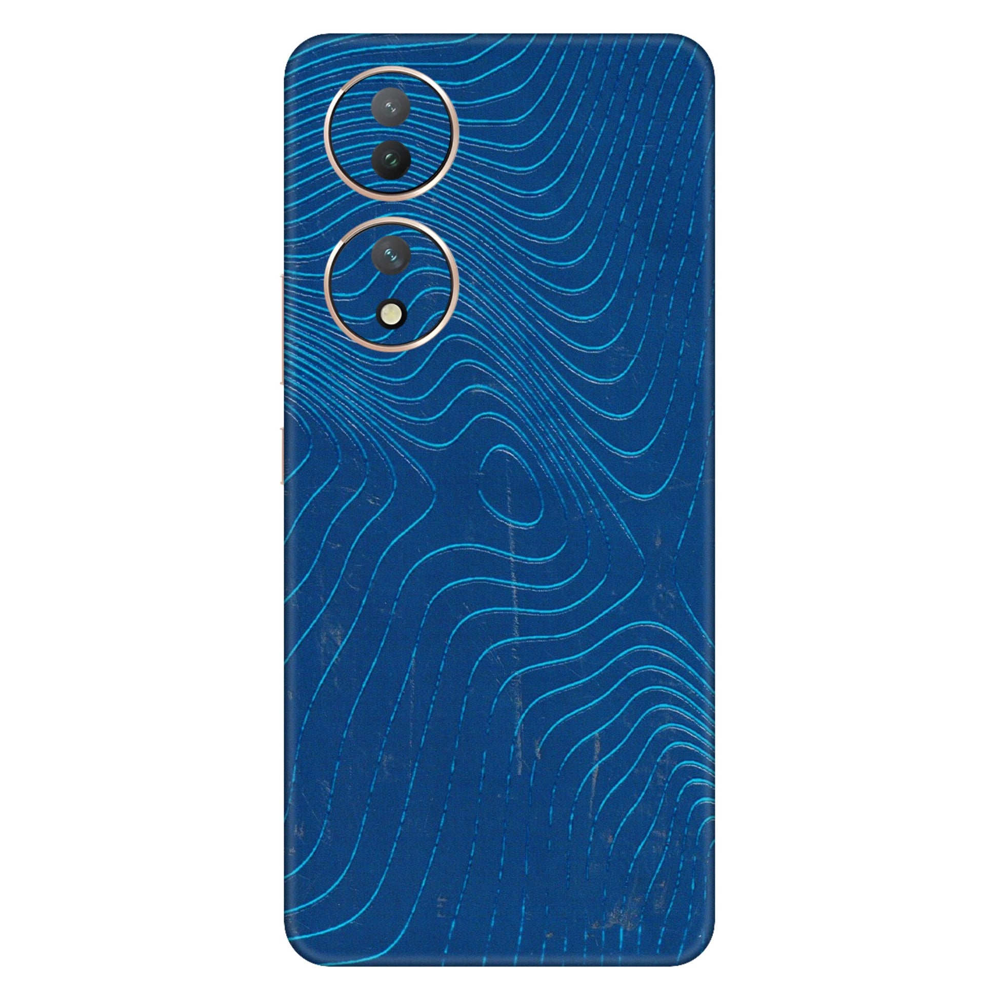 VIVO Y Series Phone Skins (All Models) - Abstract Blue Line Map - 3D Embossed Finish (L-272) Vivo Y100 (5G)