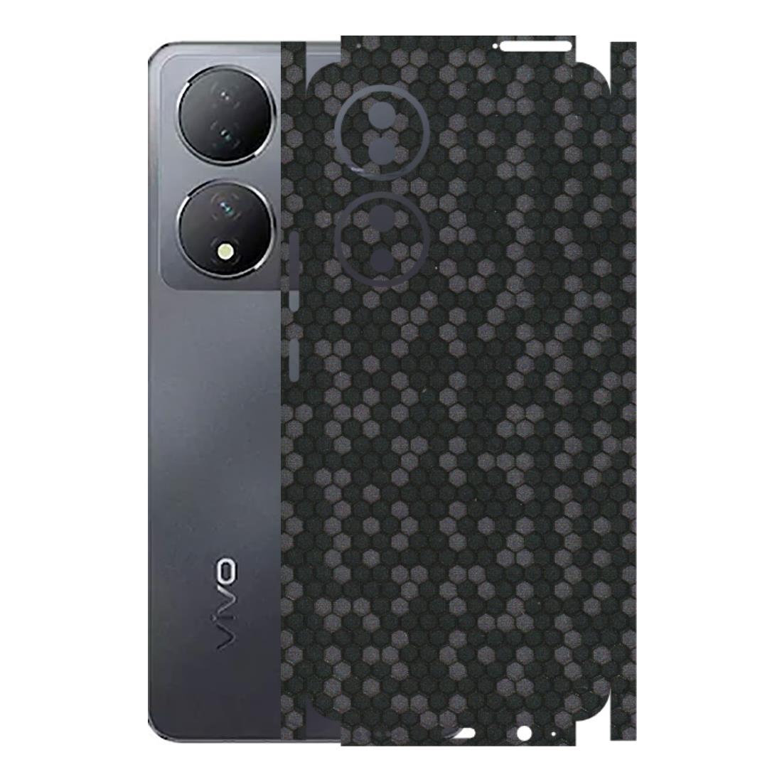 VIVO Y Series Phone Skins (All Models) - Black Grey Honeycomb Sober - 3D Embossed Finish (L-85) Vivo Y100 (5G)