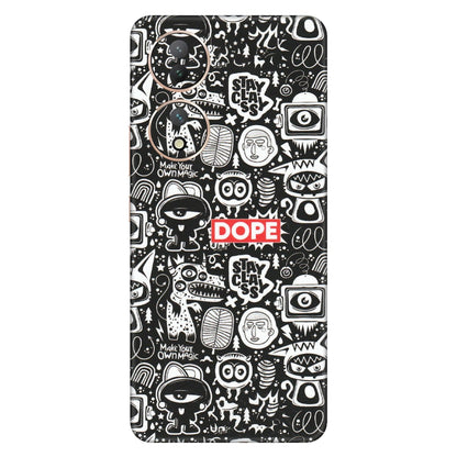 VIVO Y Series Phone Skins (All Models) - Dope Stay Classy Black Doodles - Matte Finish (M-126) Vivo Y100 (5G)