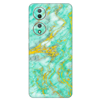 VIVO Y Series Phone Skins (All Models) - Green And Gold Marble Feel - Matte Finish (M-16) Vivo Y100 (5G)
