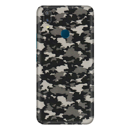 VIVO Y Series Phone Skins (All Models) - Black/Grey Camoflaunge - 3D Embossed Finish (L-142) Vivo Y11
