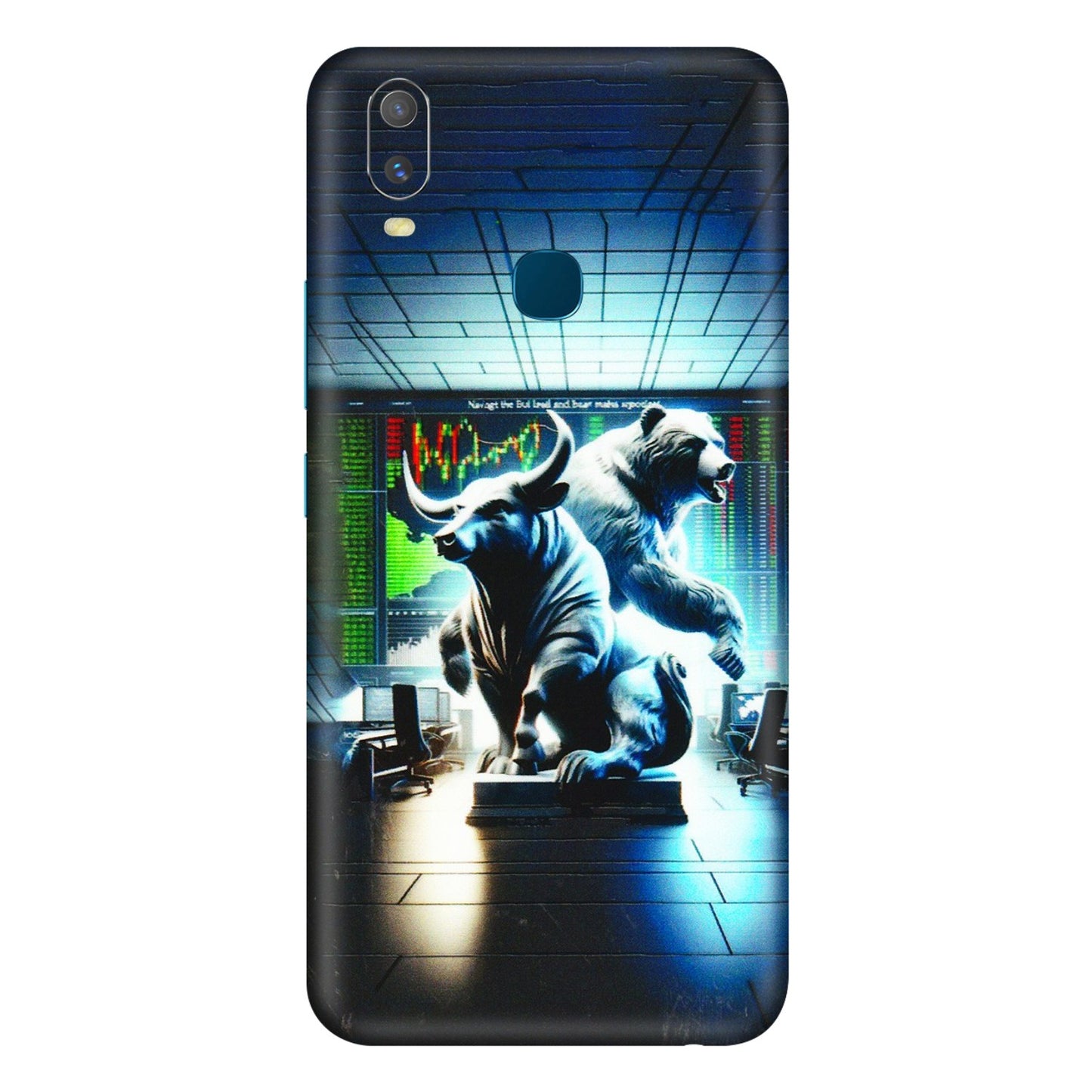 VIVO Y Series Phone Skins (All Models) - Stock Market Sensex Bear vs Bulls - 3D Embossed Finish (L-15) Vivo Y11