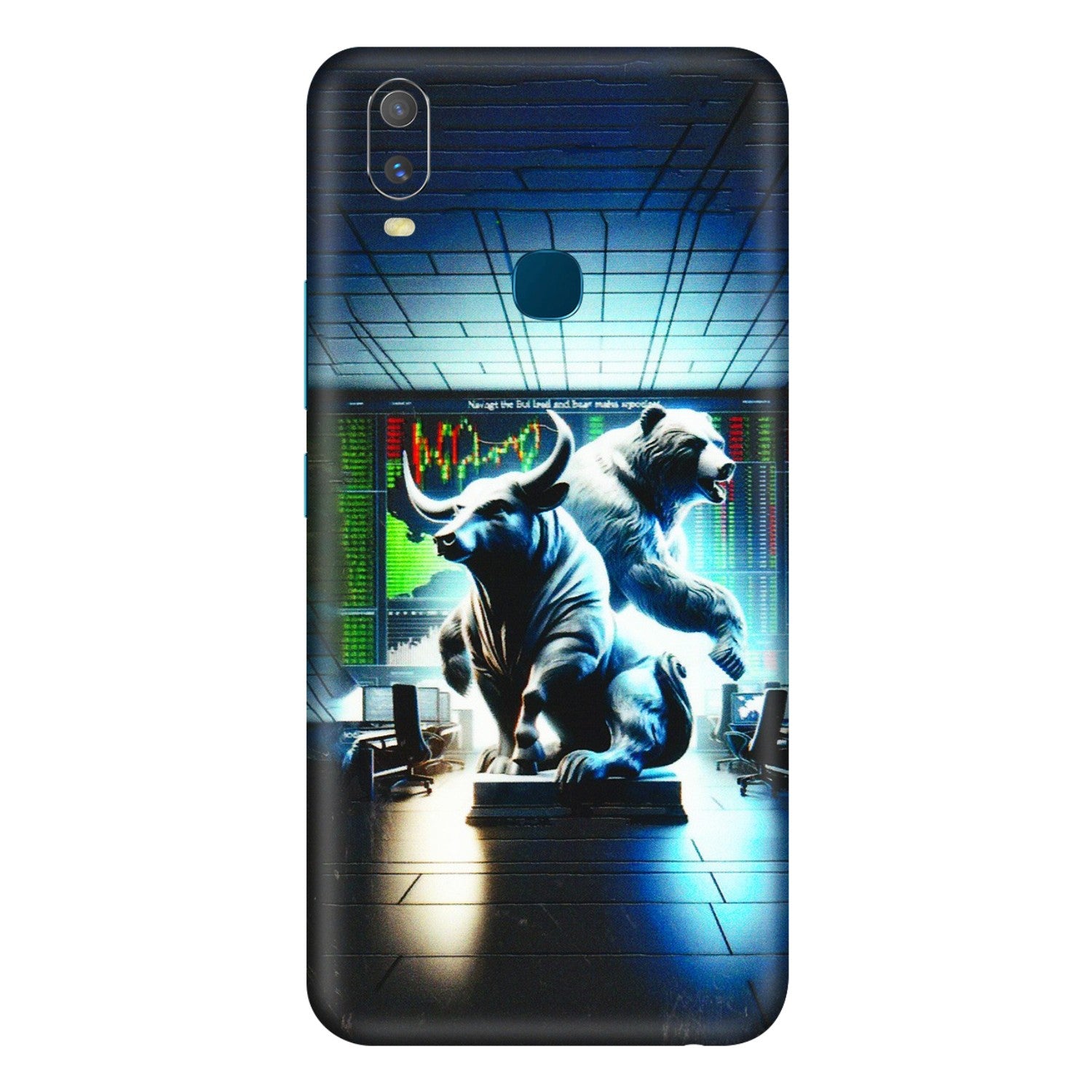 VIVO Y Series Phone Skins (All Models) - Stock Market Sensex Bear vs Bulls - 3D Embossed Finish (L-15) Vivo Y11
