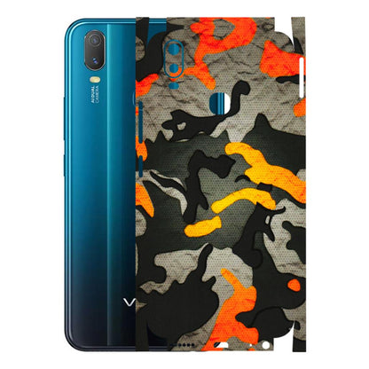 VIVO Y Series Phone Skins (All Models) - Orange Camouflage - 3D Embossed Finish (L-204) Vivo Y11