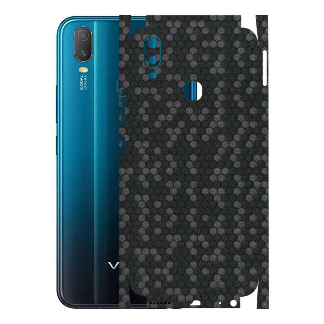 VIVO Y Series Phone Skins (All Models) - Black Grey Honeycomb Sober - 3D Embossed Finish (L-85) Vivo Y11
