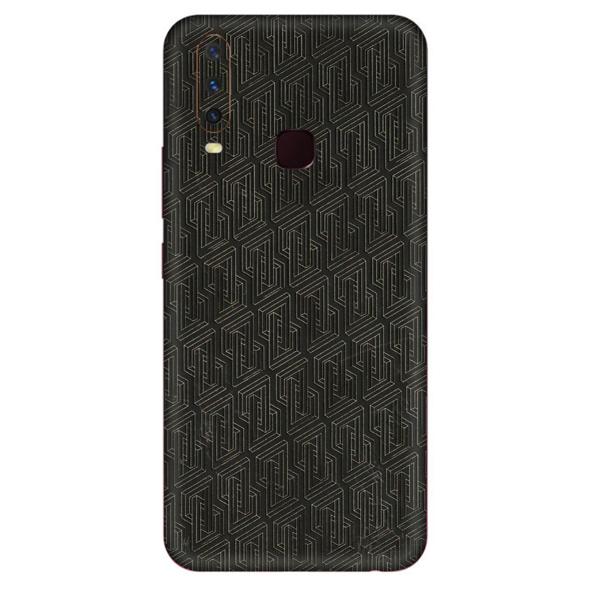 VIVO Y Series Phone Skins (All Models) - Black Abstract Pattern - 3D Embossed Finish (L-117) Vivo Y12