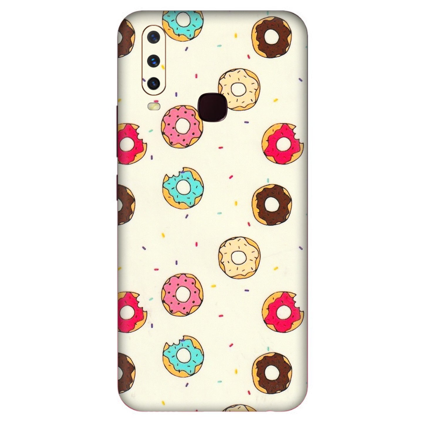 VIVO Y Series Phone Skins (All Models) - Mini Donuts Doodle Art - 3D Embossed Finish (L-122) Vivo Y12