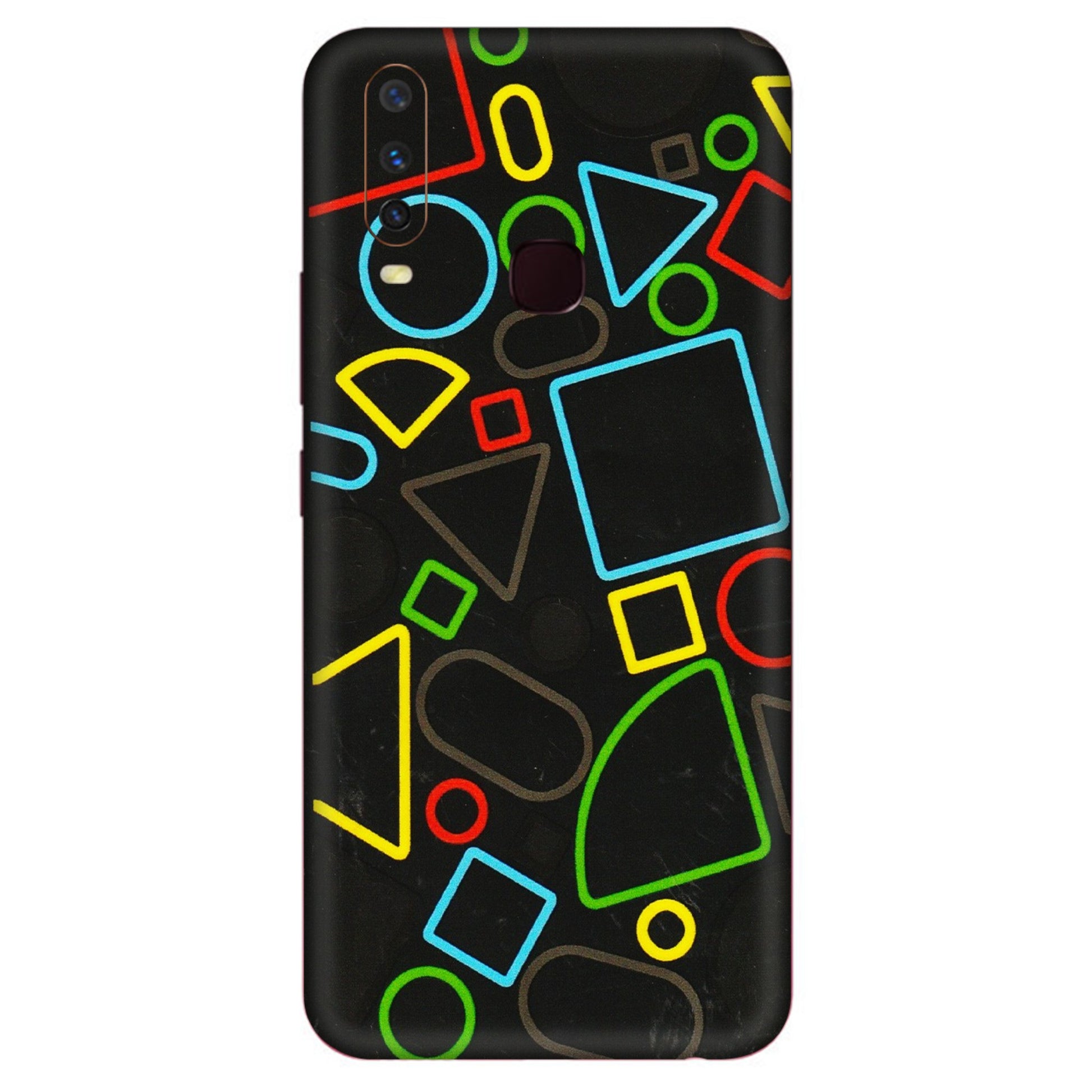 VIVO Y Series Phone Skins (All Models) - Black Shapes - 3D Embossed Finish (L-131) Vivo Y12