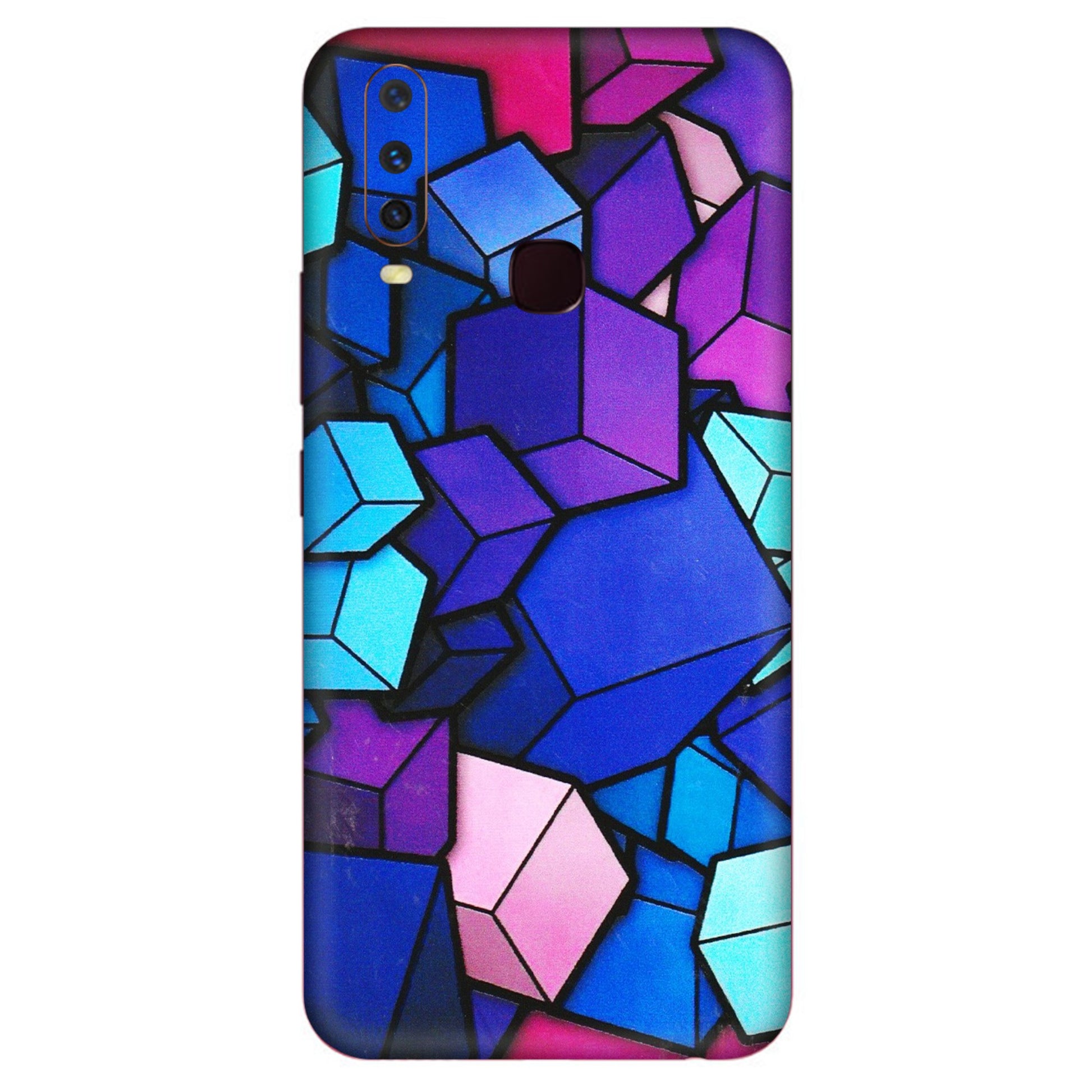 VIVO Y Series Phone Skins (All Models) - Cube Doodle - 3D Embossed Finish (L-141) Vivo Y12
