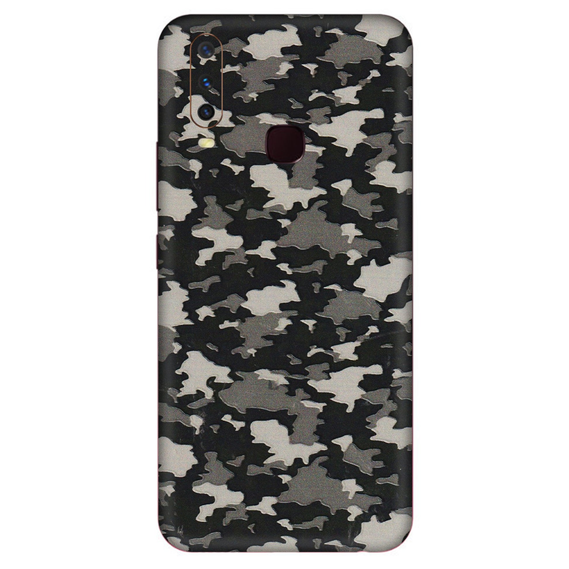 VIVO Y Series Phone Skins (All Models) - Black/Grey Camoflaunge - 3D Embossed Finish (L-142) Vivo Y12