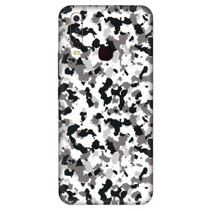 VIVO Y Series Phone Skins (All Models) - White Black Camouflage - 3D Embossed Finish (L-18) Vivo Y12