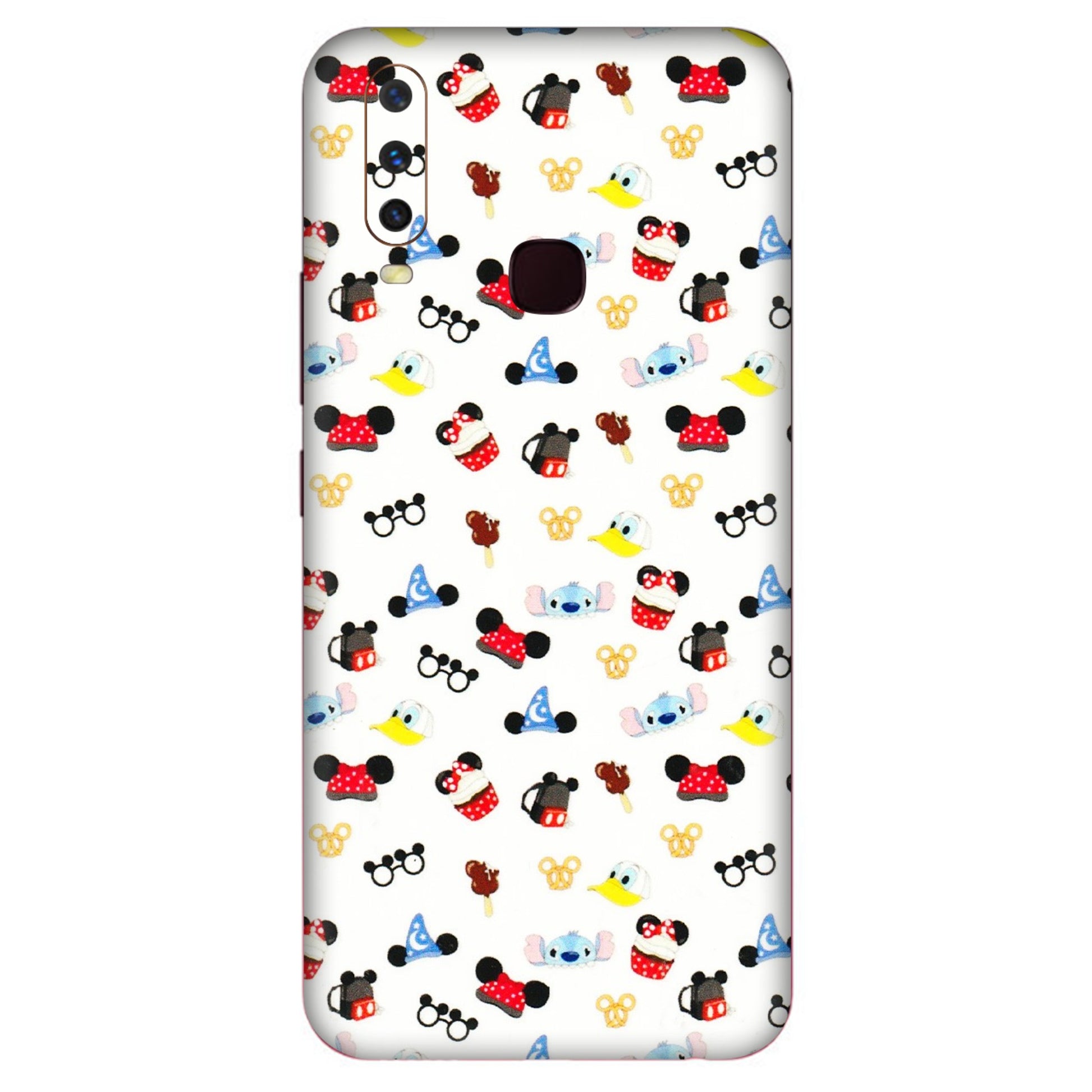 VIVO Y Series Phone Skins (All Models) - Minnie Mouse & Donald Doodles s - 3D Embossed Finish (L-194) Vivo Y12