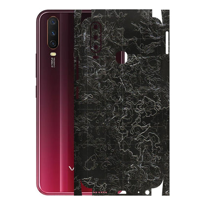 VIVO Y Series Phone Skins (All Models) - Black map Texture - 3D Embossed Finish (L-201) Vivo Y12