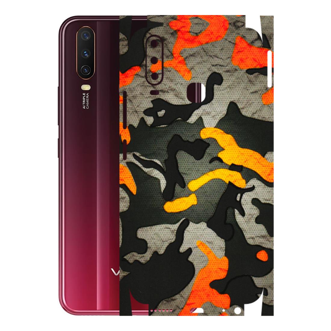 VIVO Y Series Phone Skins (All Models) - Orange Camouflage - 3D Embossed Finish (L-204) Vivo Y12