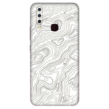 VIVO Y Series Phone Skins (All Models) - White Black Swirls - 3D Embossed Finish (L-219) Vivo Y12