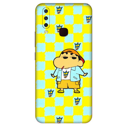 VIVO Y Series Phone Skins (All Models) - Yellow Blue Shinchan Cute - 3D Embossed Finish (L-221) Vivo Y12