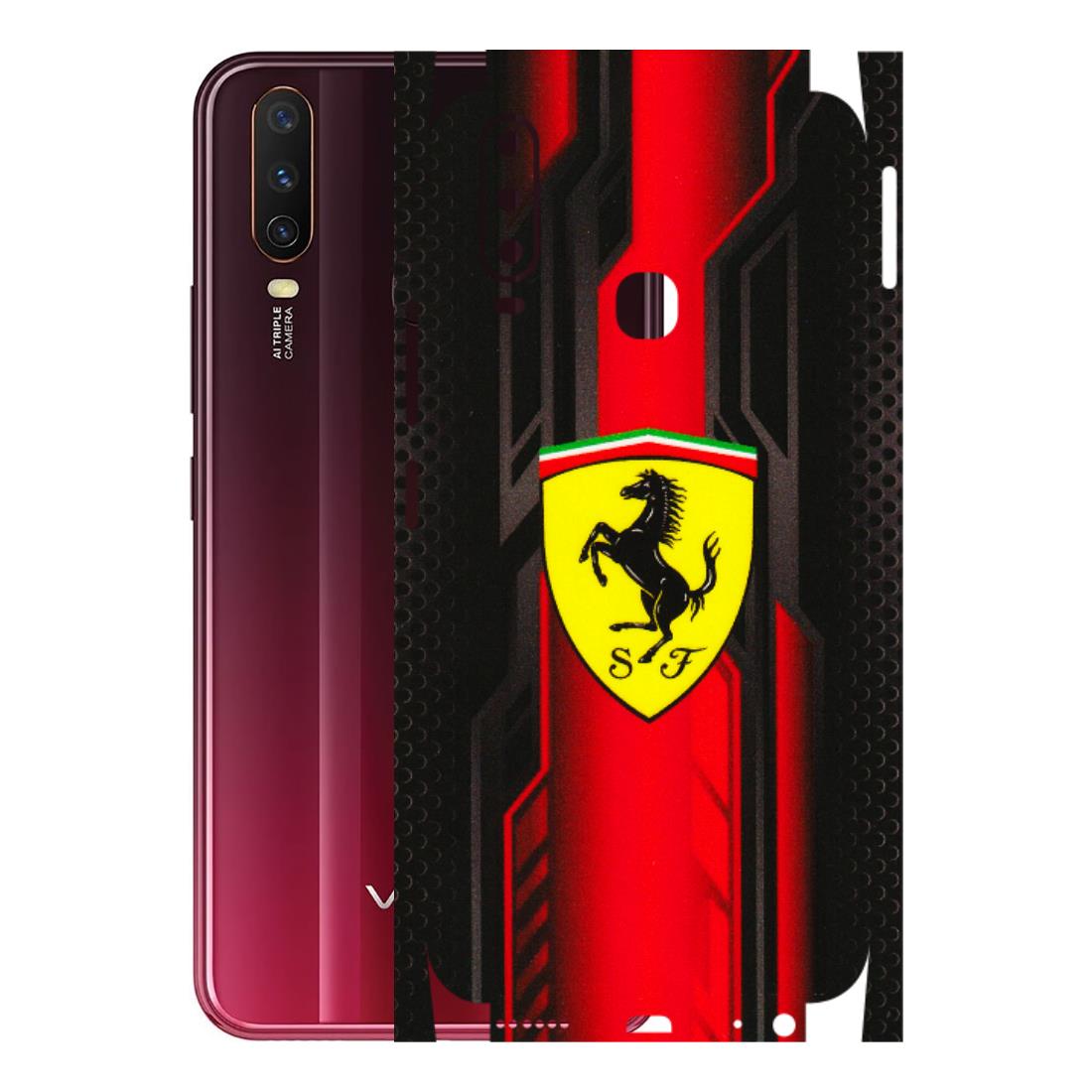 VIVO Y Series Phone Skins (All Models) - Black Ferrari Logo - 3D Embossed Finish (L-253) Vivo Y12