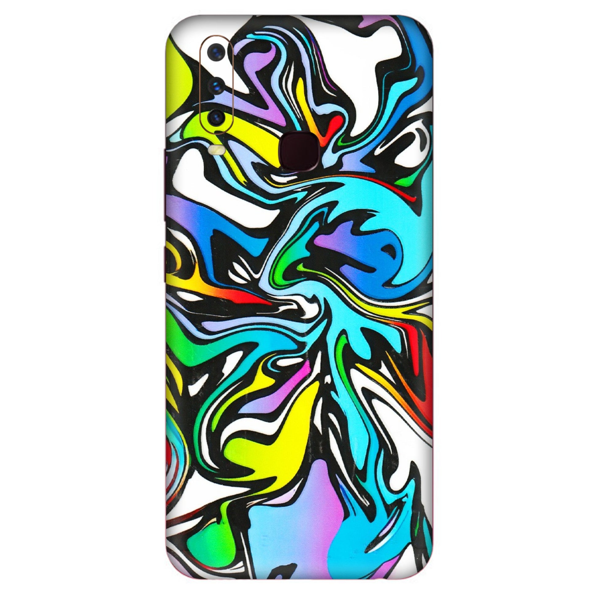 VIVO Y Series Phone Skins (All Models) - Abstract Colour Paints - 3D Embossed Finish (L-271) Vivo Y12