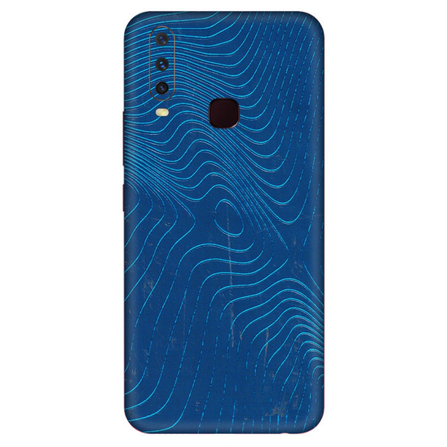VIVO Y Series Phone Skins (All Models) - Abstract Blue Line Map - 3D Embossed Finish (L-272) Vivo Y12