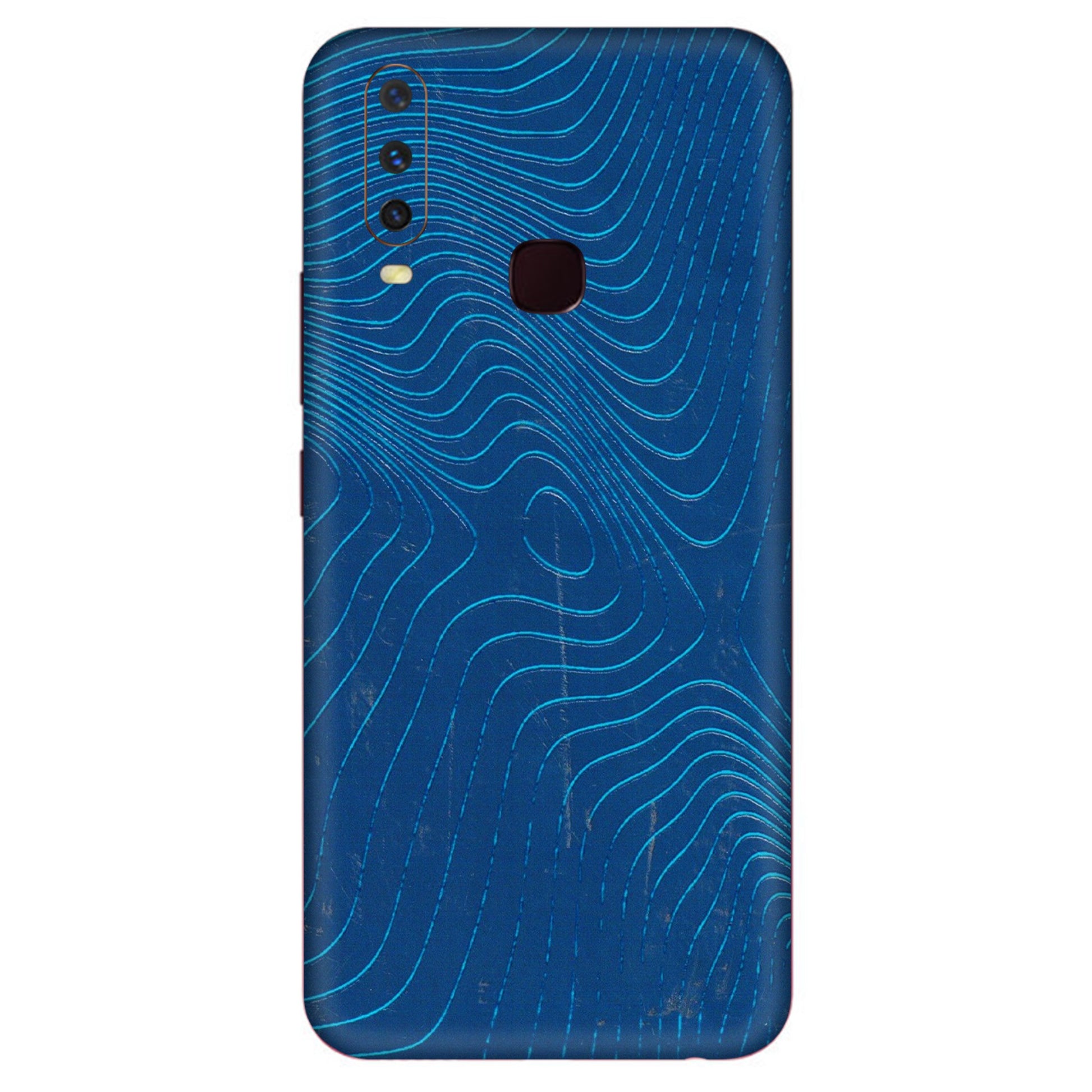 VIVO Y Series Phone Skins (All Models) - Abstract Blue Line Map - 3D Embossed Finish (L-272) Vivo Y12