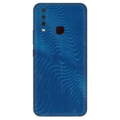 VIVO Y Series Phone Skins (All Models) - Abstract Blue Line Map - 3D Embossed Finish (L-272) Vivo Y12