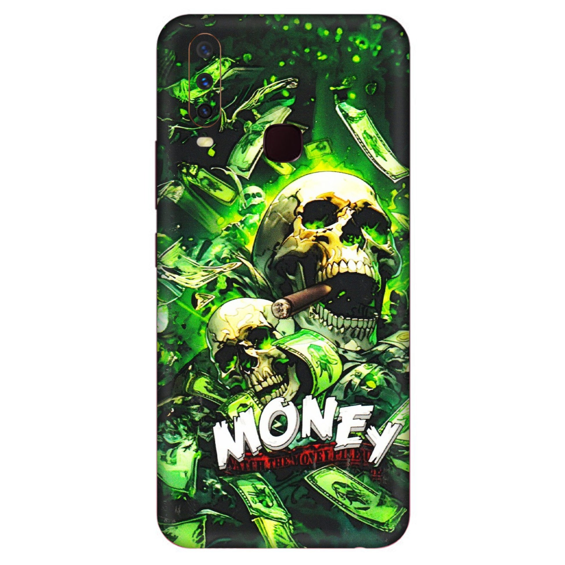 VIVO Y Series Phone Skins (All Models) - Skull Money - 3D Embossed Finish (L-303) Vivo Y12