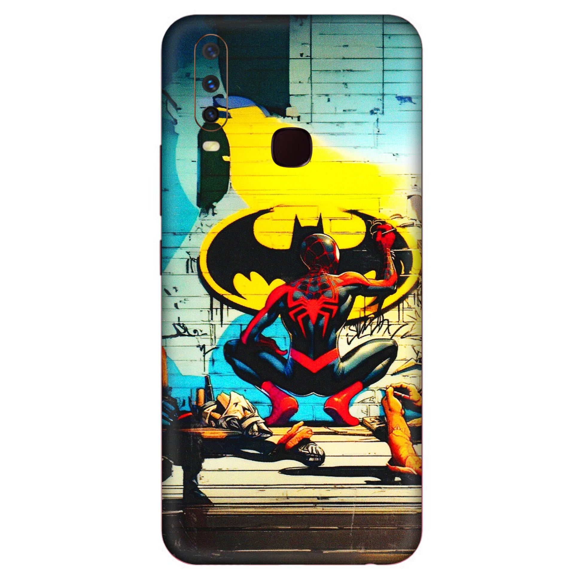 VIVO Y Series Phone Skins (All Models) - New Spiderman Bat Logo - 3D Embossed Finish (L-309) Vivo Y12