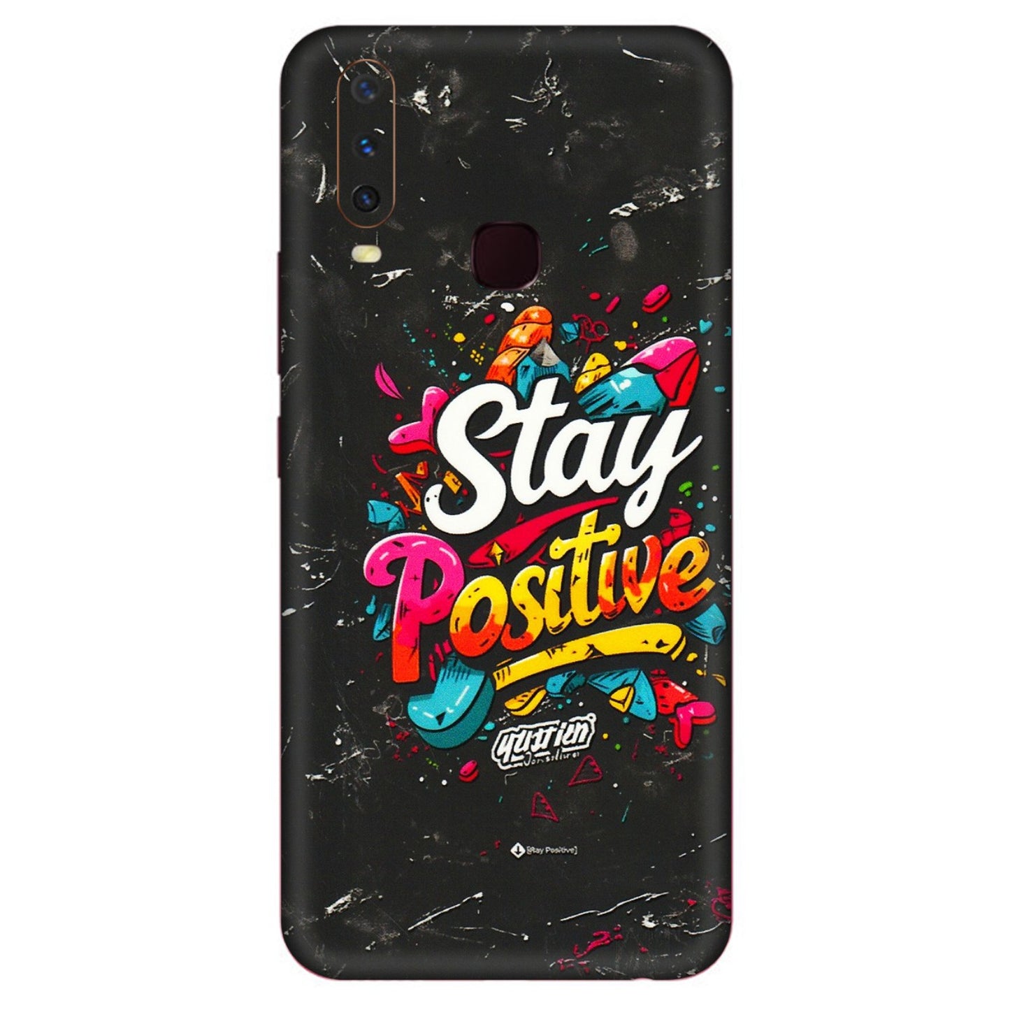 VIVO Y Series Phone Skins (All Models) - Stay Positive Black - 3D Embossed Finish (L-31) Vivo Y12